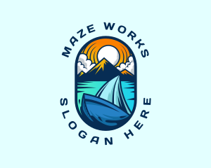 Traveler Sailboat Cruise logo design