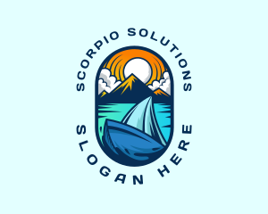 Traveler Sailboat Cruise logo design