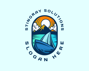 Traveler Sailboat Cruise logo design