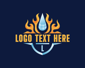 Cooling - Flame Cooling Droplet logo design