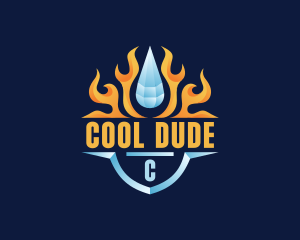 Flame Cooling Droplet logo design