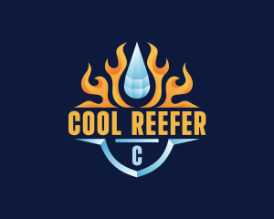 Flame Cooling Droplet logo design