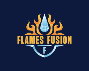 Flame Cooling Droplet logo design