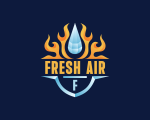 Flame Cooling Droplet logo design