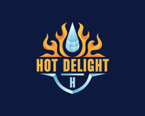 Flame Cooling Droplet logo design