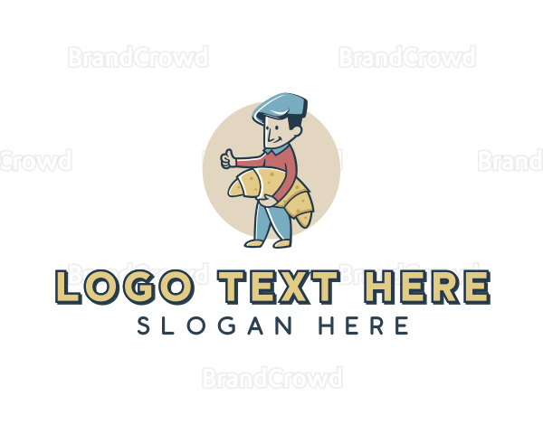 Croissant Bread Guy Logo