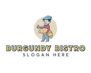 Croissant Bread Guy logo design