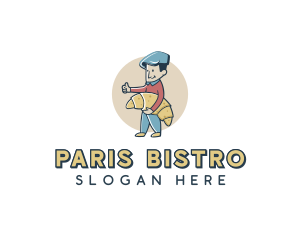 Croissant Bread Guy logo design