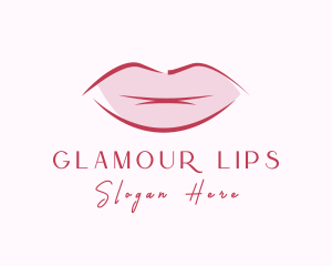 Red Lip Lipstick logo design