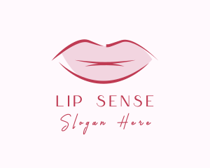 Red Lip Lipstick logo design