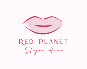 Red Lip Lipstick logo design