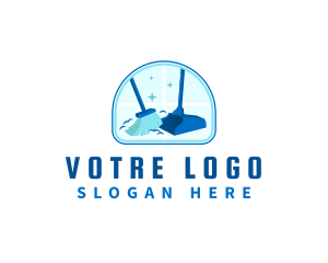 Cleaning Broom Sweeping Logo