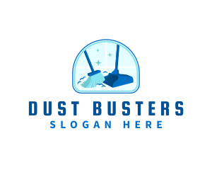 Cleaning Broom Sweeping logo design