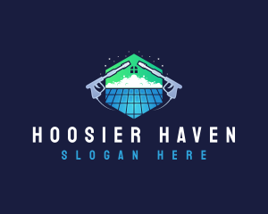 Roof Power Washing Cleaner logo design