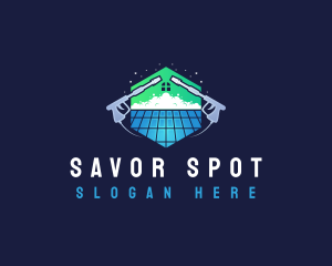 Roof Power Washing Cleaner logo design