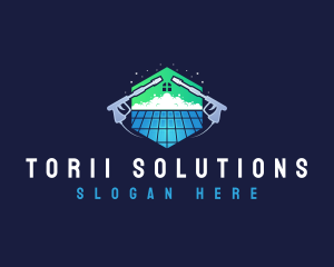 Roof Power Washing Cleaner logo design