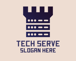 Server - Server Castle Tech logo design