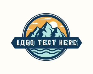 Skiing - Outdoor Mountain Valley logo design