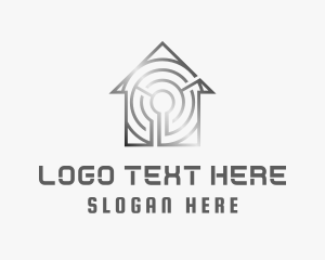 Contractor - Gradient House Labyrinth logo design