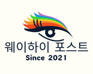 Colorful Eyeliner Eye logo design