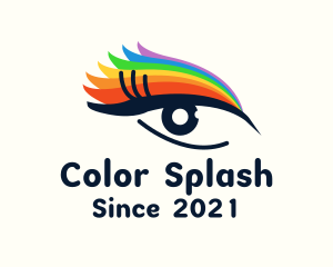 Colorful Eyeliner Eye logo design