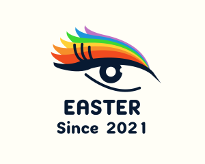 Eyelashes - Colorful Eyeliner Eye logo design