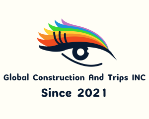 Colorful Eyeliner Eye logo design