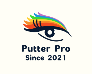 Colorful Eyeliner Eye logo design