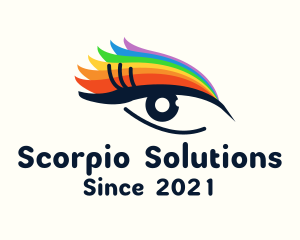 Colorful Eyeliner Eye logo design