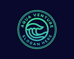 Snorkeling - Simple Ocean Wave logo design