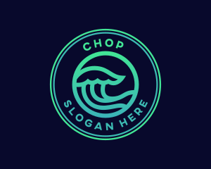 Surfing - Simple Ocean Wave logo design