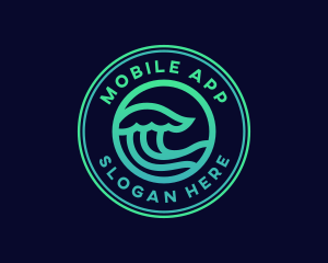 Swimming - Simple Ocean Wave logo design