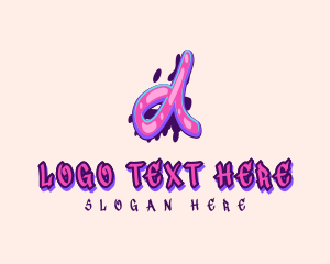 Music Label - Pop Graffiti Letter D logo design