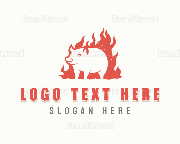 Pork Barbecue Grilling Logo