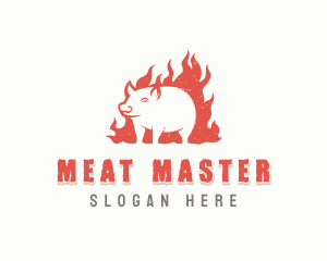 Pork Barbecue Grilling logo design