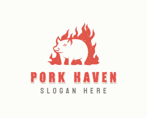 Pork Barbecue Grilling logo design