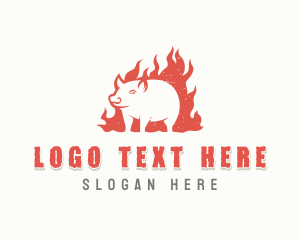 Pork Barbecue Grilling Logo