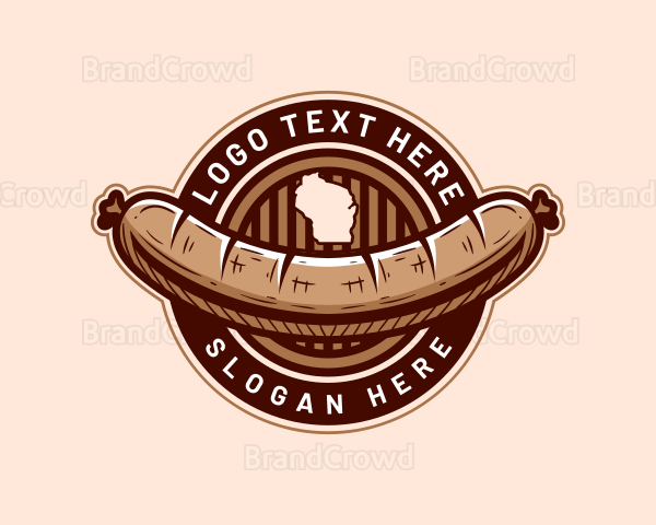 Wisconsin Bratwurst Hotdog Logo