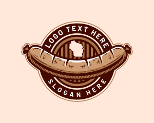 Map - Wisconsin Bratwurst Hotdog logo design