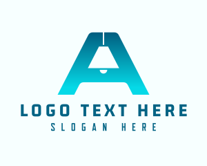 Lighting - Gradient Lamp Letter A logo design