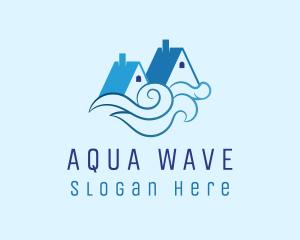 Blue House Waves logo design