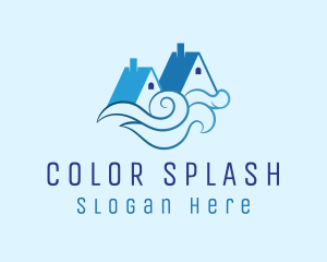 Blue House Waves logo design