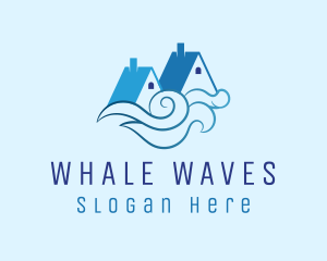 Blue House Waves logo design