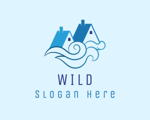 Splash - Blue House Waves logo design