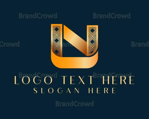 Elegant Ribbon Agency Letter N Logo