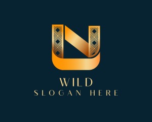 Elegant Ribbon Agency Letter N Logo