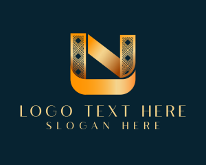 Elegant Ribbon Agency Letter N Logo