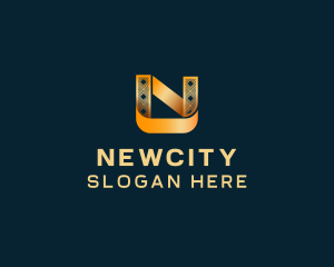 Elegant Ribbon Agency Letter N logo design