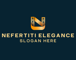 Elegant Ribbon Agency Letter N logo design