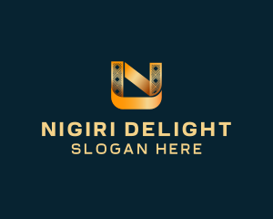 Elegant Ribbon Agency Letter N logo design